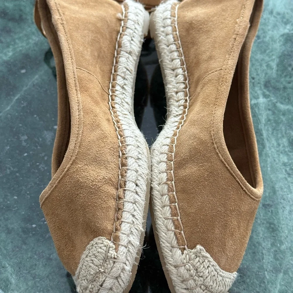 Zara NWOT Suede Lace-up Espadrilles